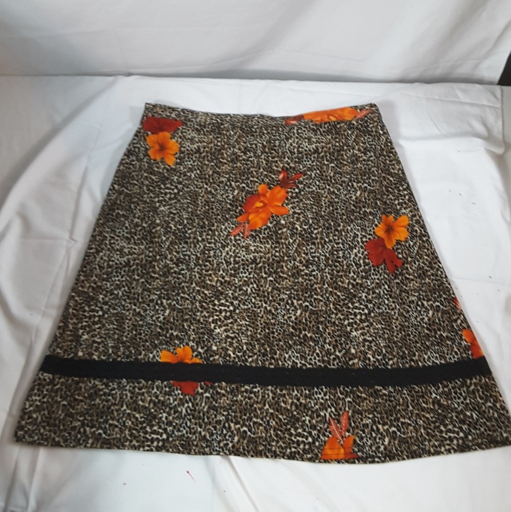 NYC Design co. Floral Leopard Skirt Size XL